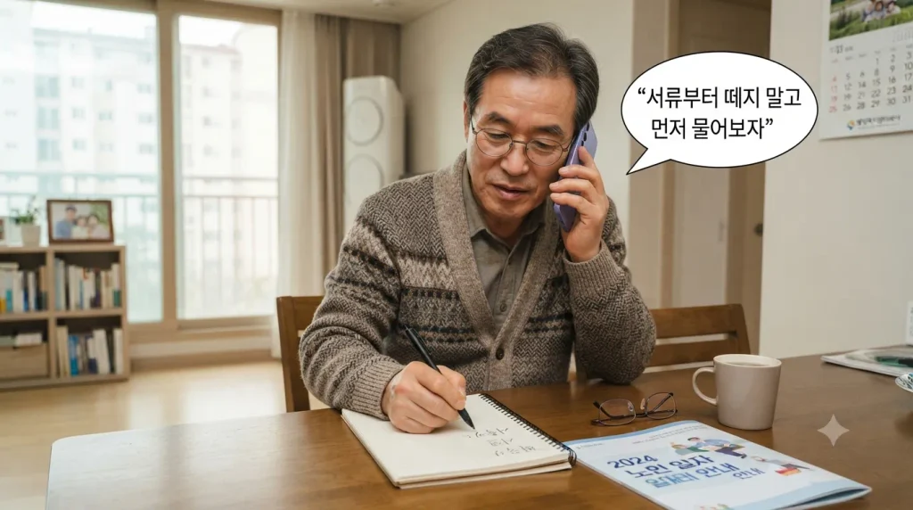 노인공익활동사업 활동장소와 신청서류 확인