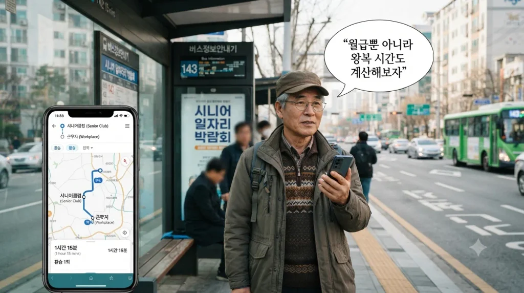노인일자리 출퇴근 시간과 체력 부담 확인하는 시니어