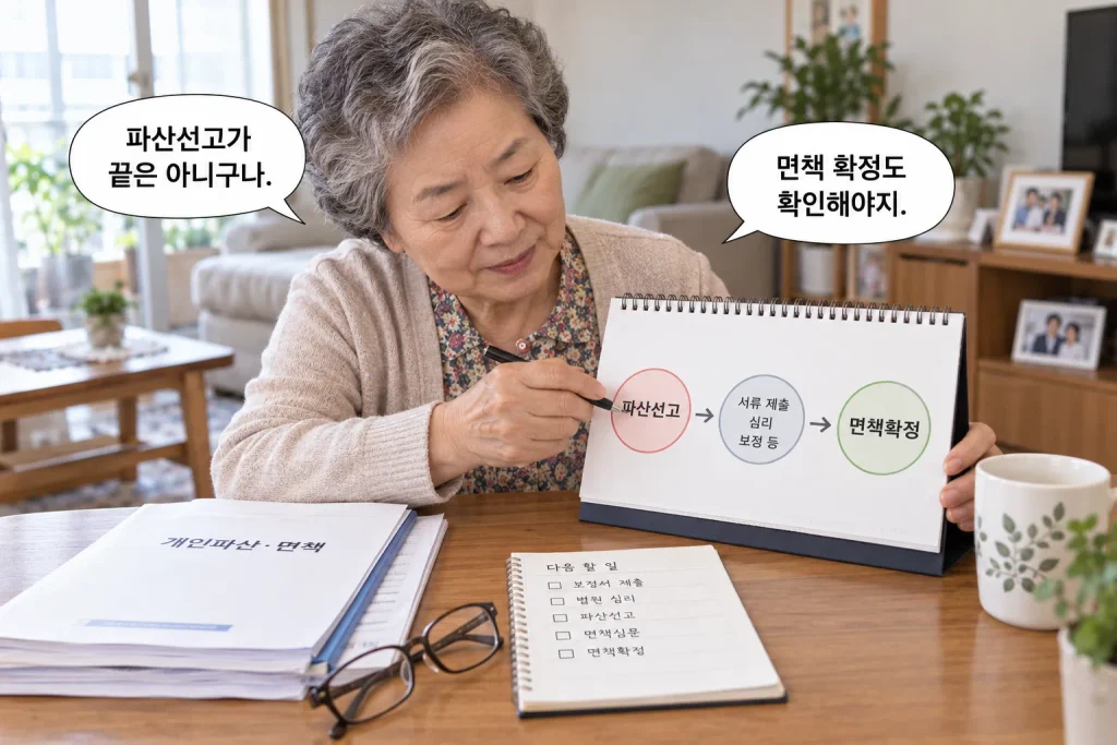 개인파산 파산선고와 면책결정 차이 확인