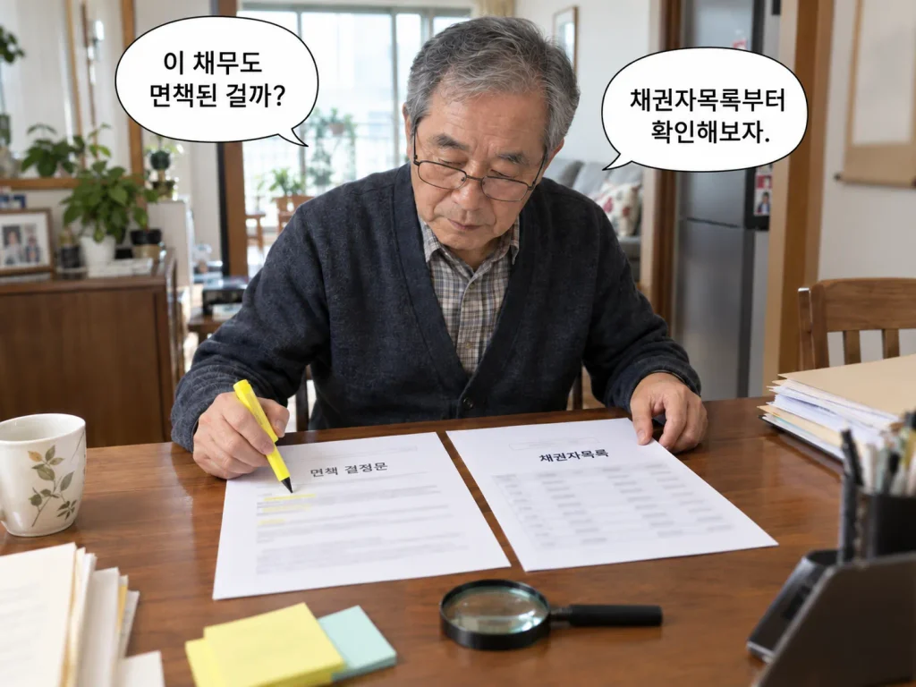 개인파산 면책 후 비면책채권과 채권자목록 확인